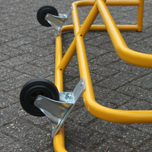 Voetbaldoeltjes Tube aluminium (1.5 x 0.75 m) 25 Detail: Voetbadoeltje model Tube met wielen voor het eenvoudig transporteren